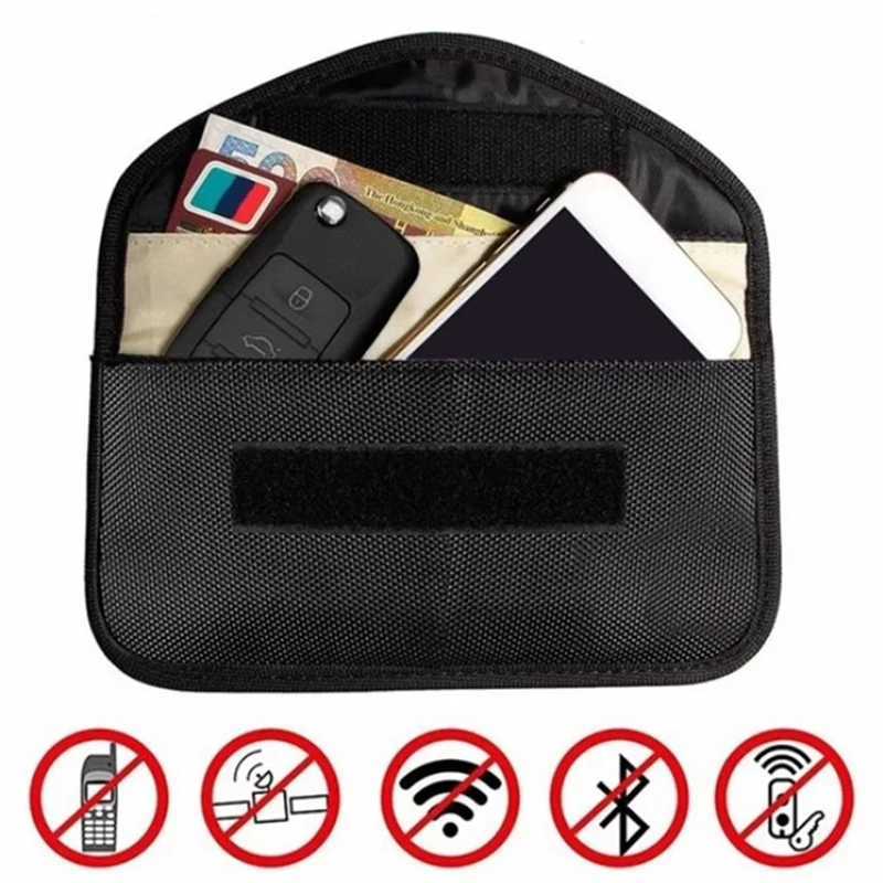Mobile phone Radiation-proof Storage Bag Car Key Signal Blocker Case Universal Faraday Cage Fob Pouch Keyless RFID Blocking Bag view 3