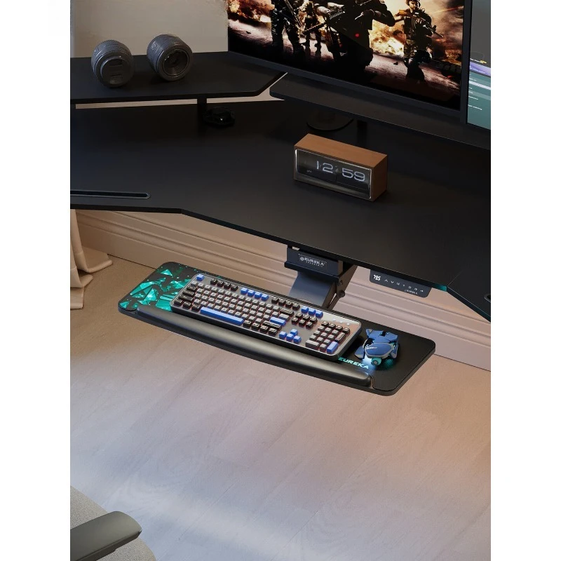 Angle adjustable keyboard tray ergonomic competitive gaming table