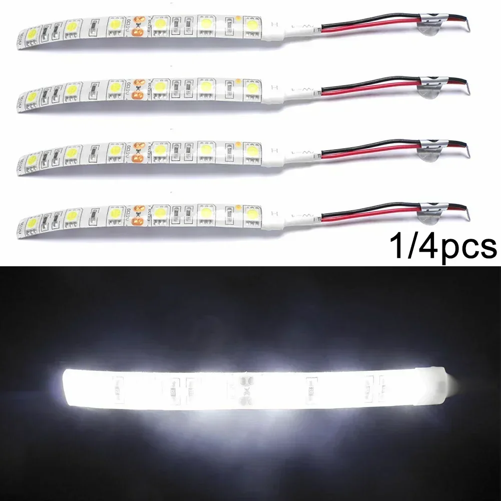 4/1pcs LED Strip Light 12V Car Caravan Motorbike 5050 LED Cool White 6000K 30cm Bright Low Power Consumption Light Strip