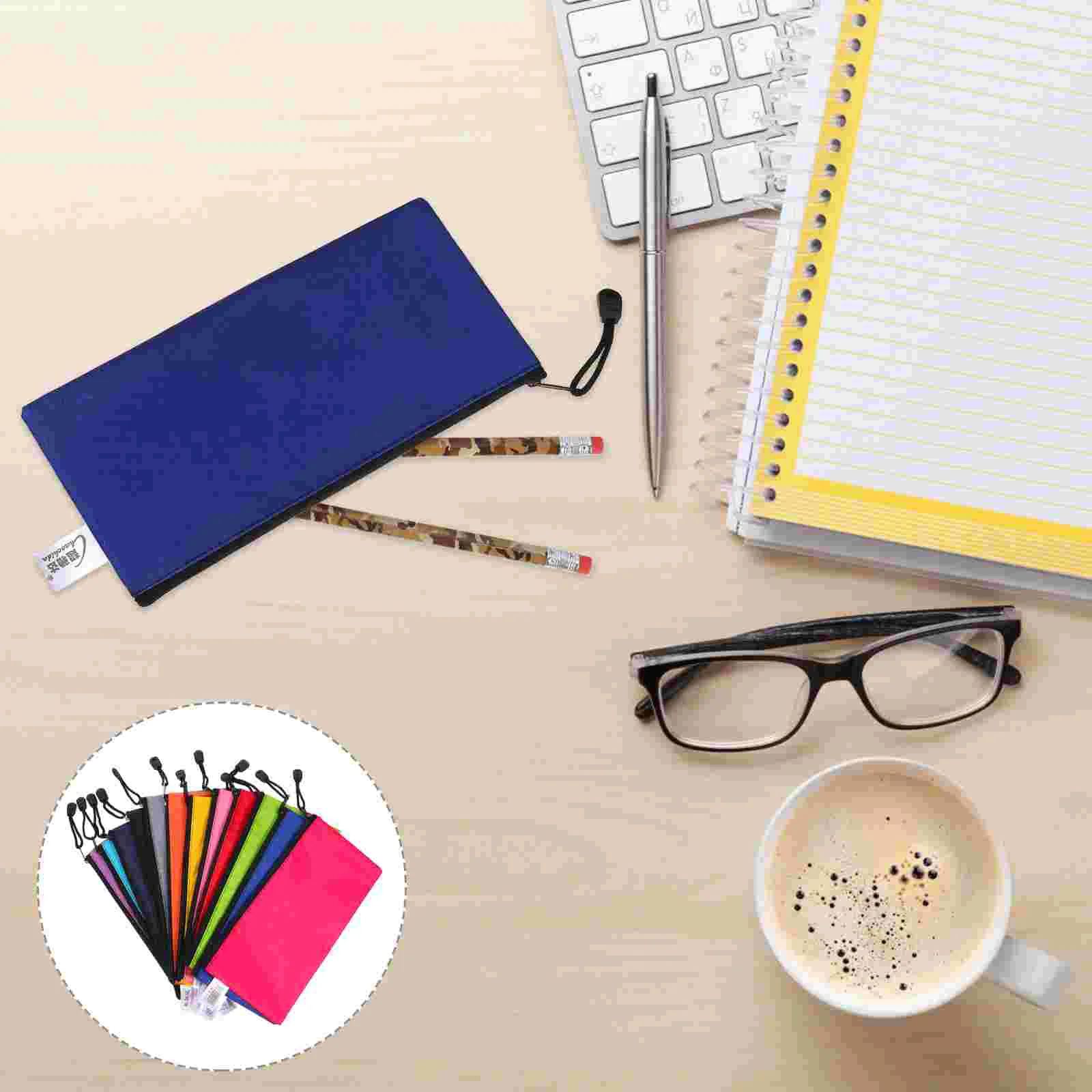 12-teilige Kosmetik-Aufbewahrungstasche, Netz-Reißverschluss, niedliche Organizer-Taschen, Schreibwaren, durchsichtig, für Reisen, Toilettenartikel, Dokument, Kind