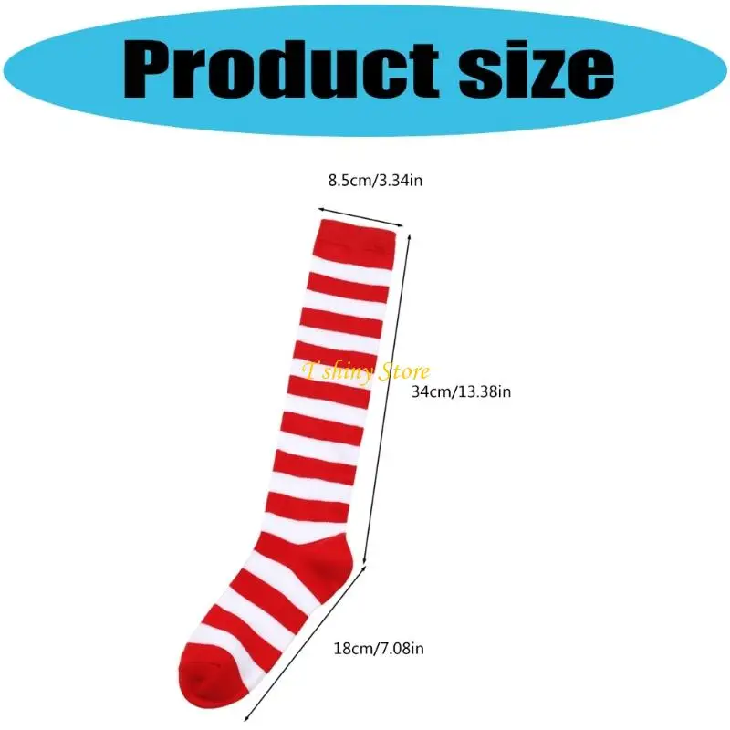 N58F 1 زوج جوارب للركبة، جوارب طويلة للركبة للنساء والفتيات جوارب طويلة مخططة #6