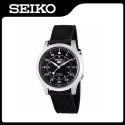 SEIKO-Relógio masculino de aço inoxidável com lona verde, relógios automáticos, impermeável, luxo, alta qualidade, 5, SNK805