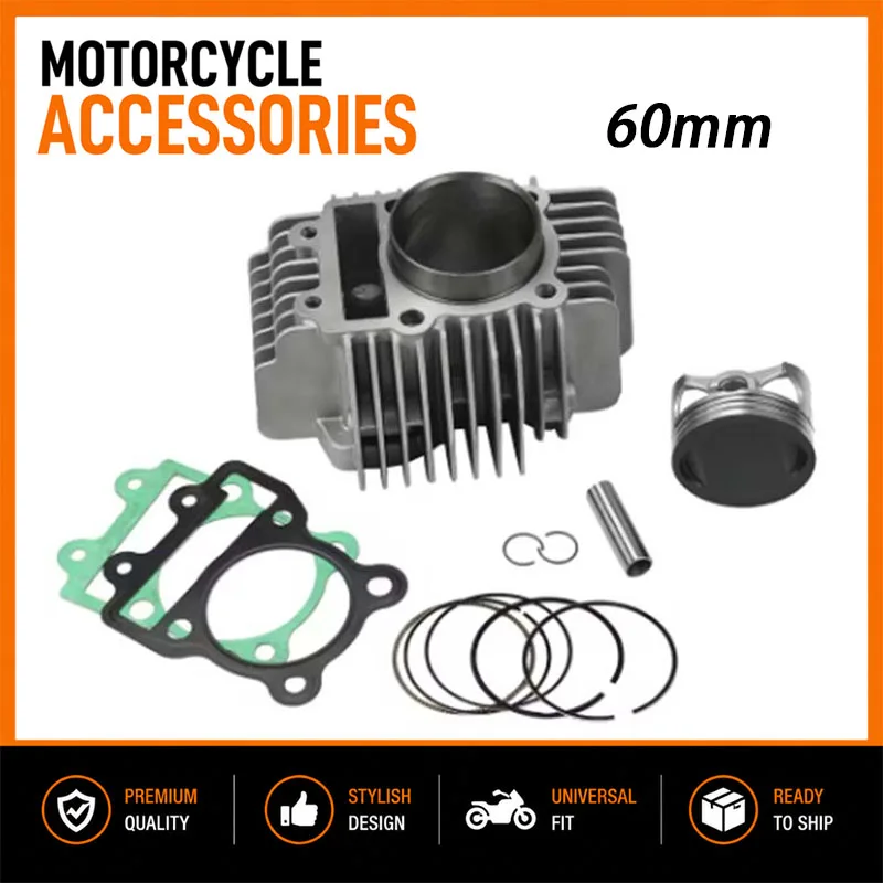 For YinXiang YX 150 Motorcycle Engine Cylinder 60mm Bore Body Piston Ring Gasket Kit 160cc Horizontal Engine Pit Bike ATV Parts