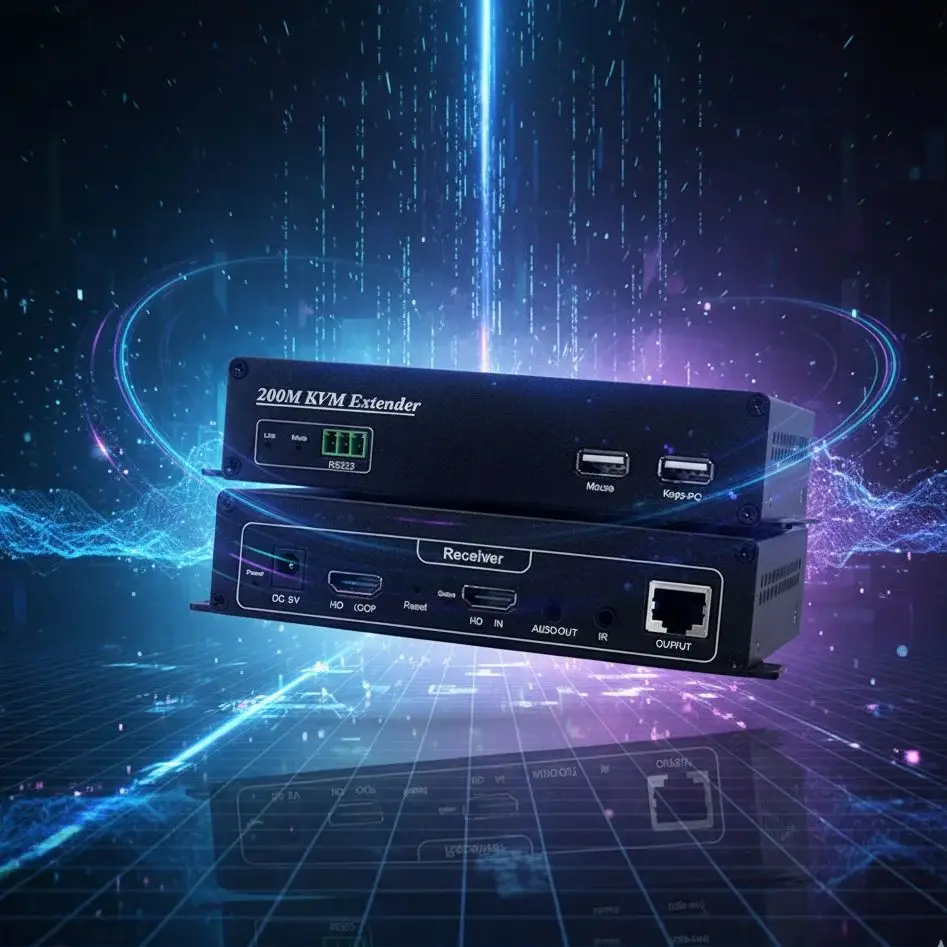 

KVM HD Extender 200M 1080P Over cat5e/6 Ethernet RJ45 LAN Cable USB-A Keyboard Mouse KVM Video Extend TX RX Adapter