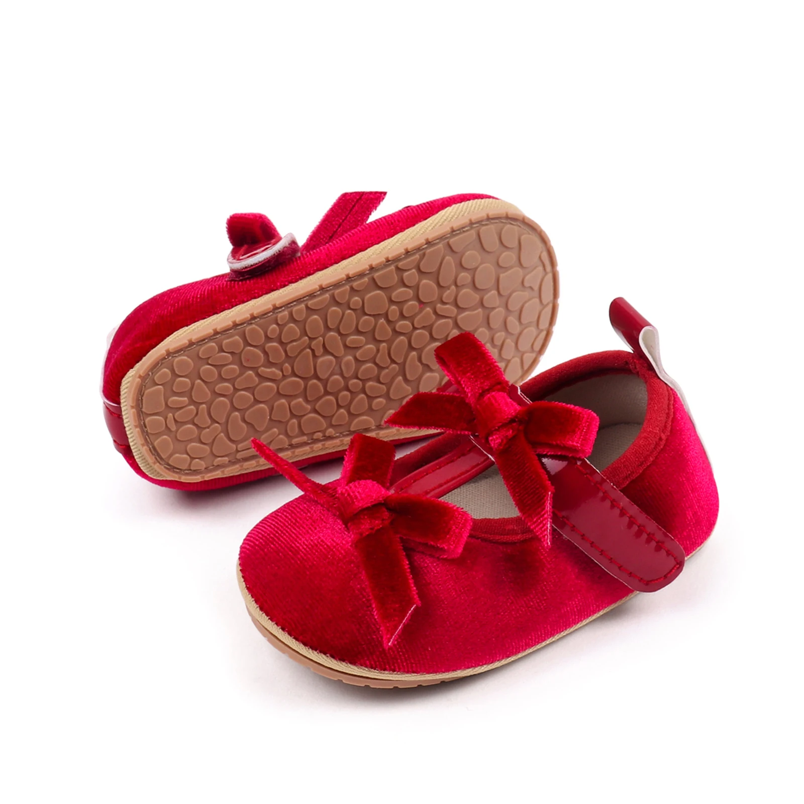 Blotona Scarpe da principessa per bambina, fiocchi eleganti, fondo morbido antiscivolo, scarpe da primo camminatore, scarpe da bambino