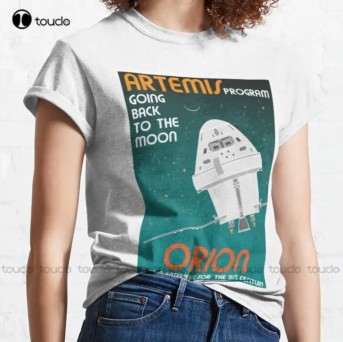 Orion. Artemis Program: Going Back To The Moon Classic T-Shirt Work Shirt Fashion Design Casual Tee Shirts Tops Hipster Clothes