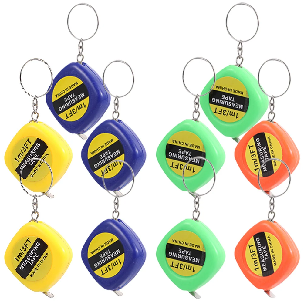 

10Pcs Retractable Tape Measure Keychain Mini Portable Small Pocket Metric Measuring Tape Tool Durable Metal Ruler
