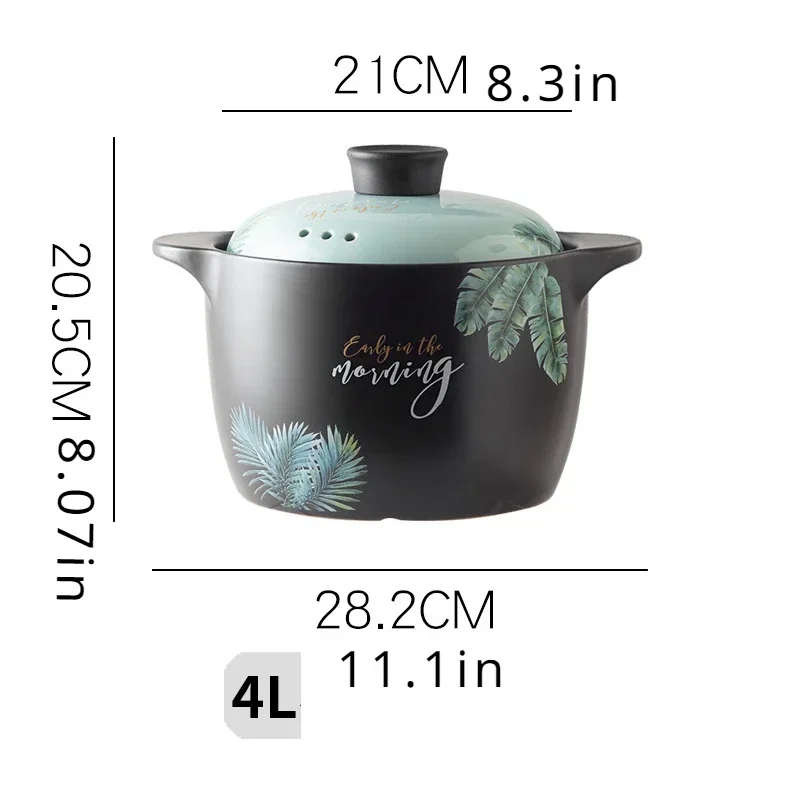 Casserole Stew Pot High Temperature Resistant Soup Pot Ceramic Large Casserole Soup Pot Household Open Fire Gas Soup Pot Small