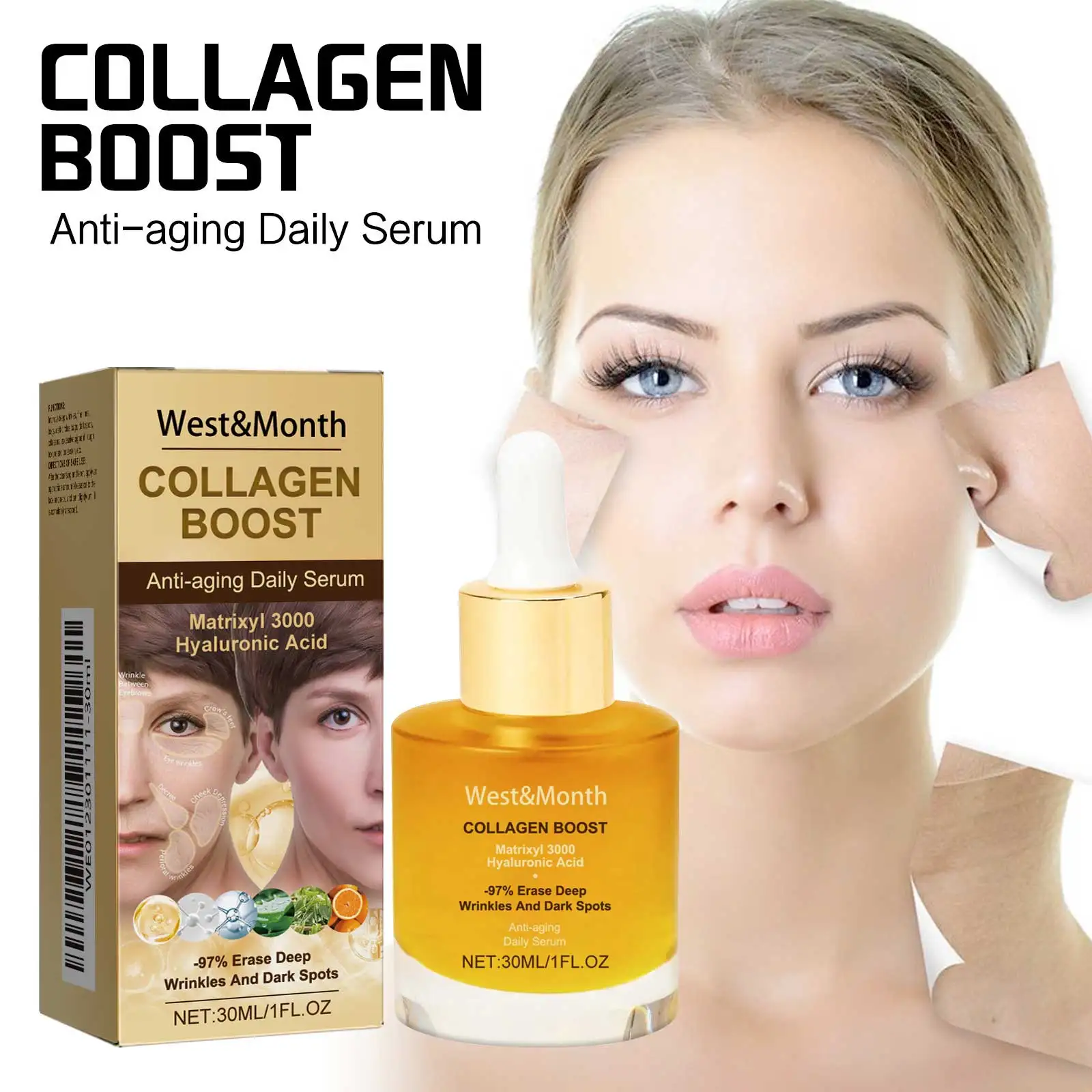 Collagen Face Serum Deep Moisturing Tightening Hydrating Smoothing Firming Skin Nourishing Brightening Face Skin Care Esssence