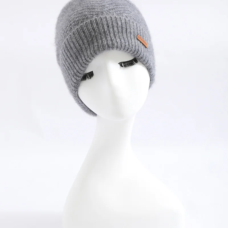 New Pure Colored Cashmere Knitted Hat Winter Simple Versatile Woolen Hat For Men and Women Outdoor Warm Hat Suitable Daily Wear