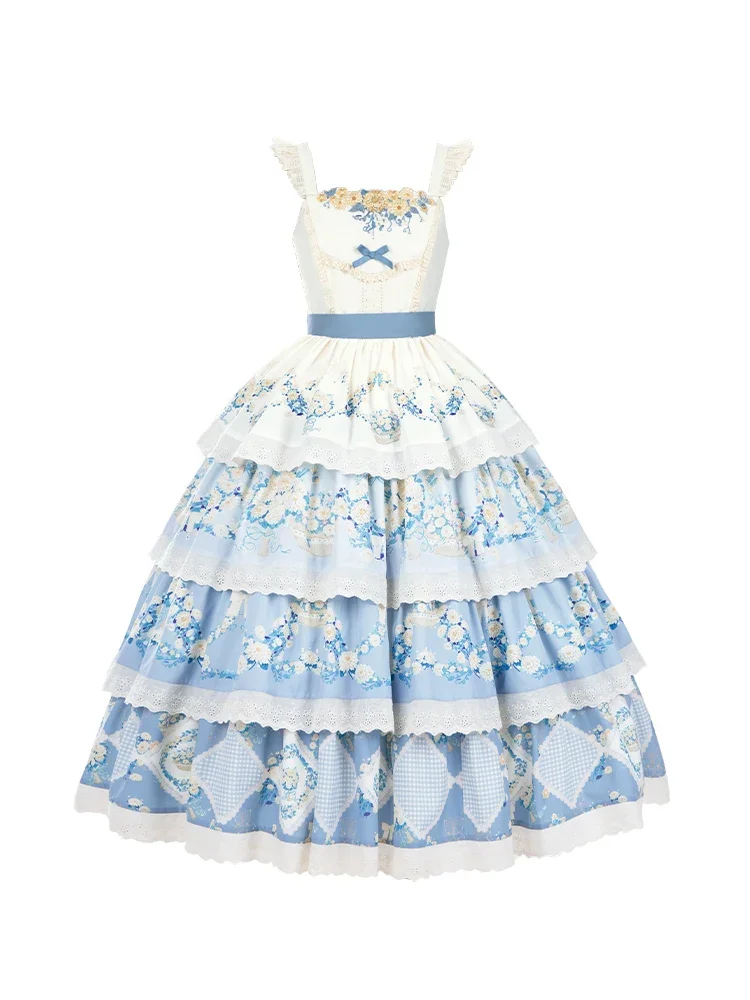 

Japanese Sweet Lolita Dress With Countryside Print Embroidery Jsk Sweet Lolita Loli Tea Party Dress With Puji 2025