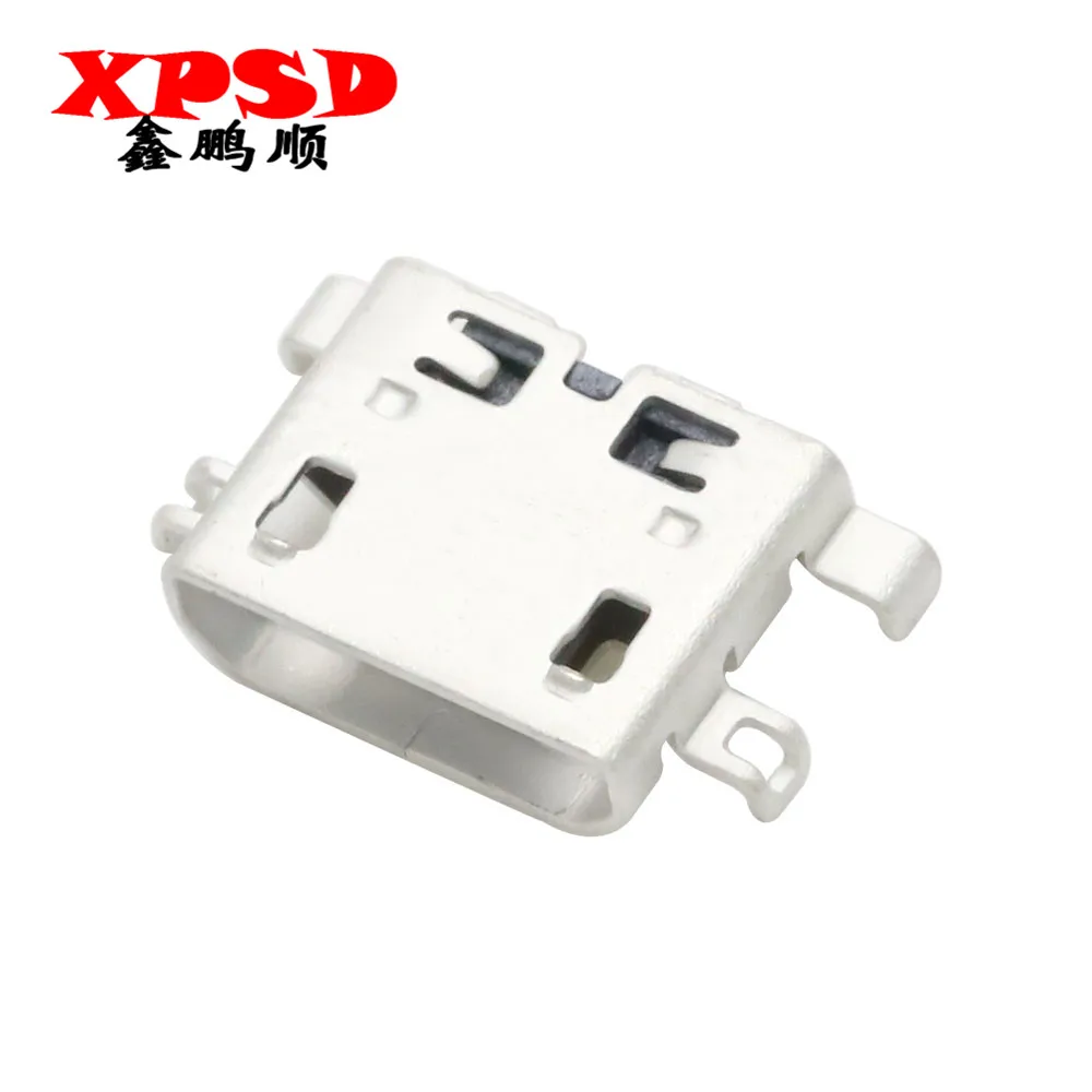 10PCS Micro USB 5S 5p B Edgeless Broken Plate Sinking 0.8mm Four-Pin Rear SMD USB Charging Female