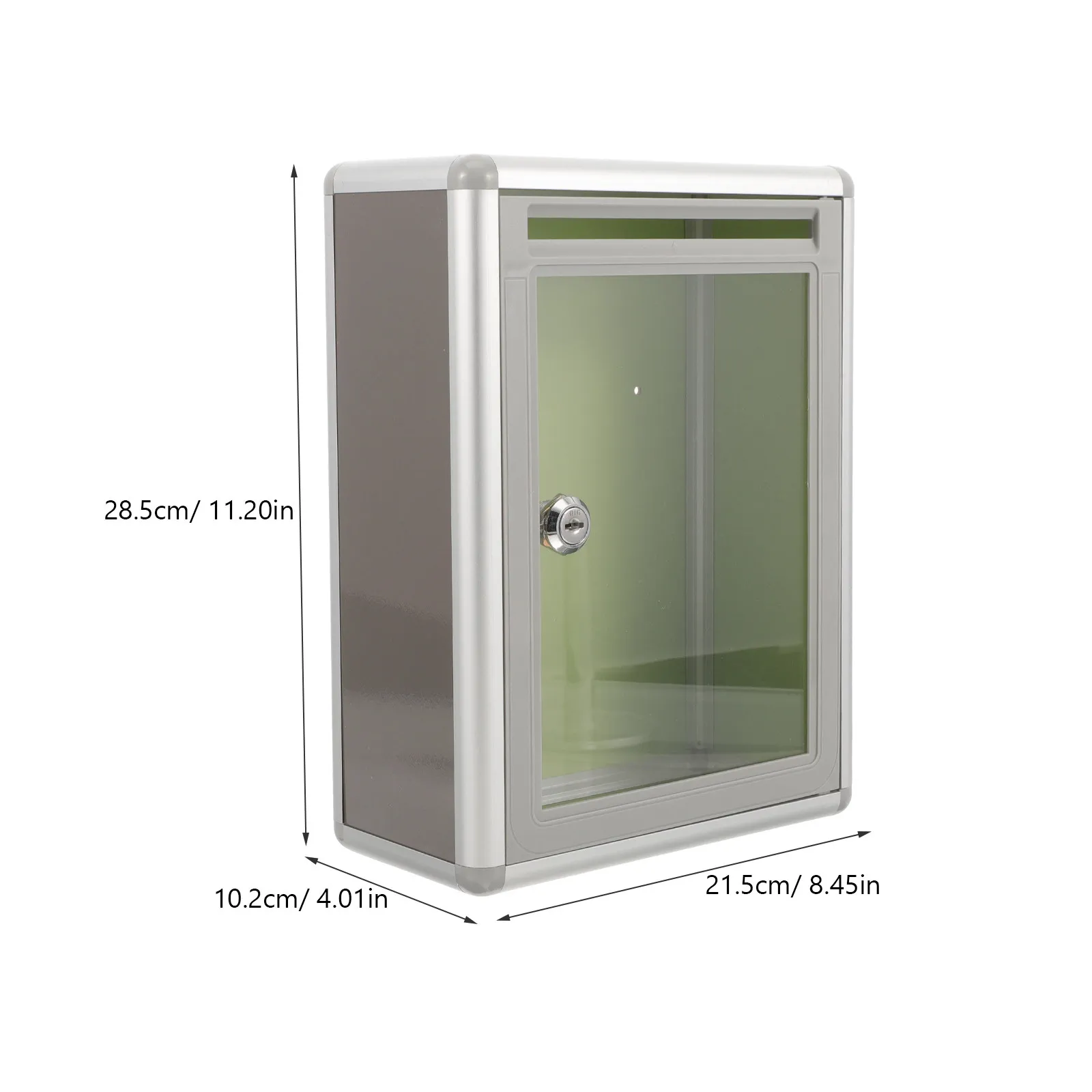 1Pcs Transparent Aluminium Alloy Post Box Secure Letter Box for Home Office Suggestion Donation Raffle Ticket Ballot Boxes