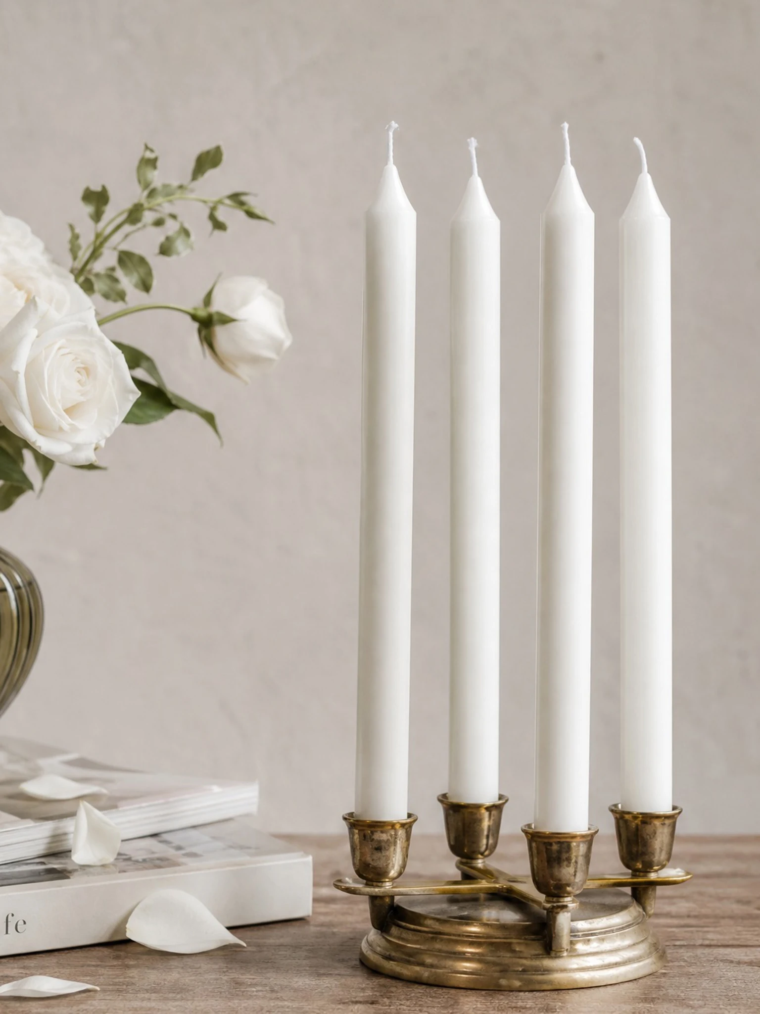 10/4pcs White Stick Wax Fragrance Candle Set, No Black Smoke, Can Burn for 5 Hours, Made of Soy Wax, Home Decoration Candle