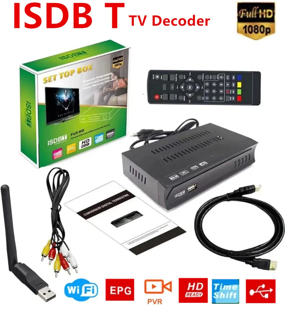 

ISDBT 1080P HD FTA Digital TV Decoder ISDB-T Set Top Box Terrestrial Satellite TV Receiver Tuner for Chile Brazil Peru Receptor