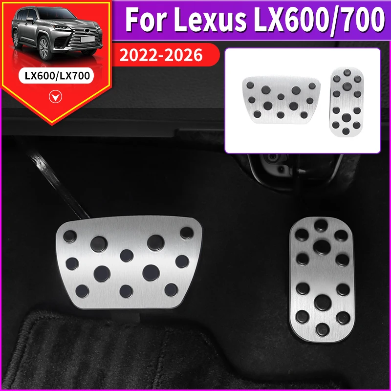 For Toyota Lexus 600 700 LX600 LX700 2022-2026 Aluminum Alloy Brake Accelerator Pedal Cover Anti-Slip Car Protection Accessories