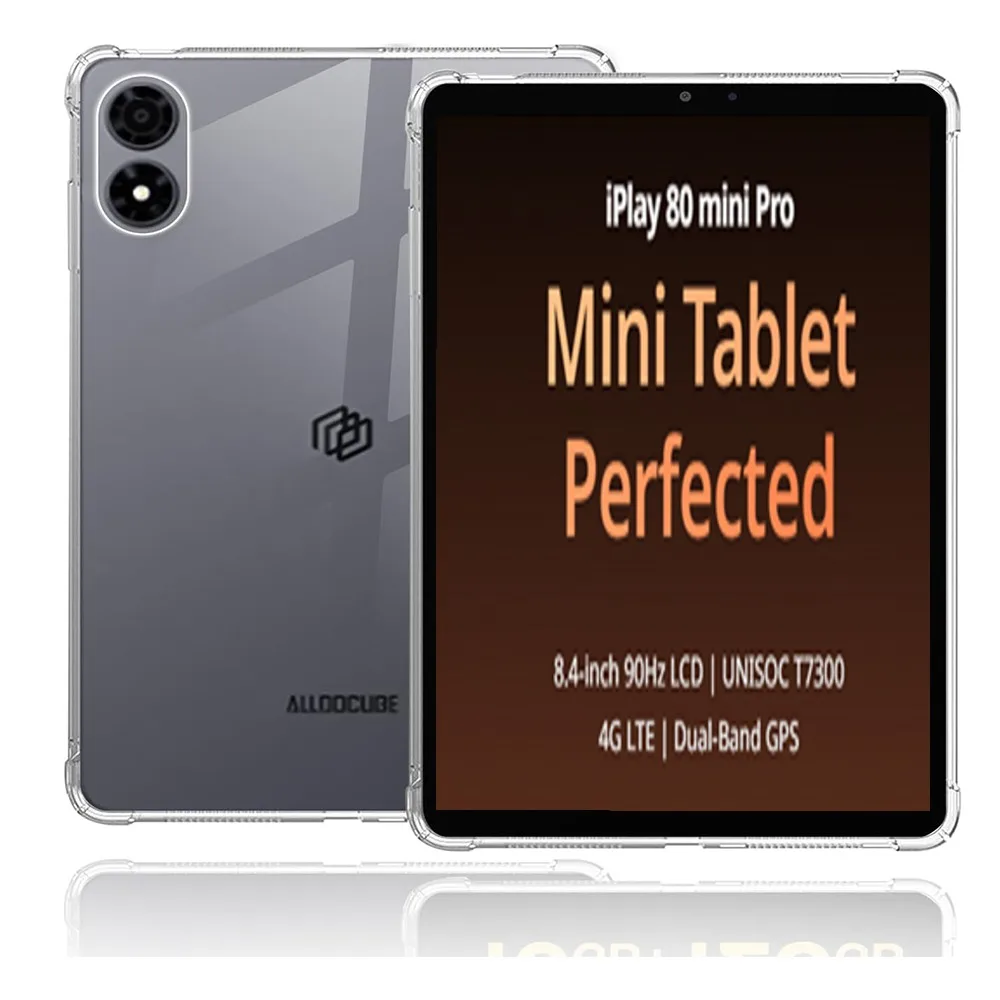 Case for Alldocube IPlay 70 80 Mini Pro 8.4' TPU Slim Shockproof Soft Transparent Cover with 4 Shockproof Airbags, Anti-Yellowin
