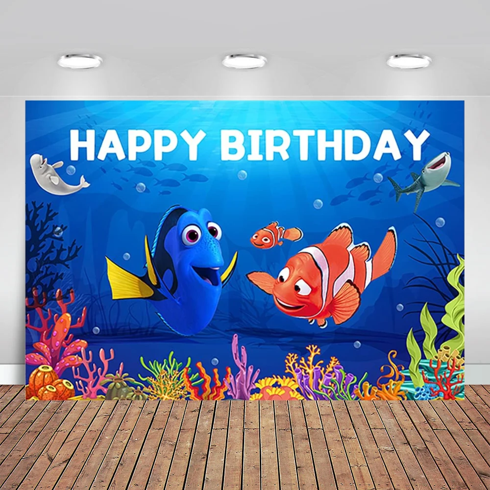 Under The Sea Backdrop for Birthday Party Supplies Nemo Photo Backgrounds Finding Dory Birthday Theme Baby Shower Banner