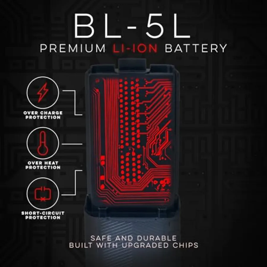 BaoFeng, BL-5L 3800mAh Li-ion Battery Pack, High Capacity Extended Battery for UV-5X3, BF-F8HP, and UV-5R Radios BL-5 BaoFeng B view 3