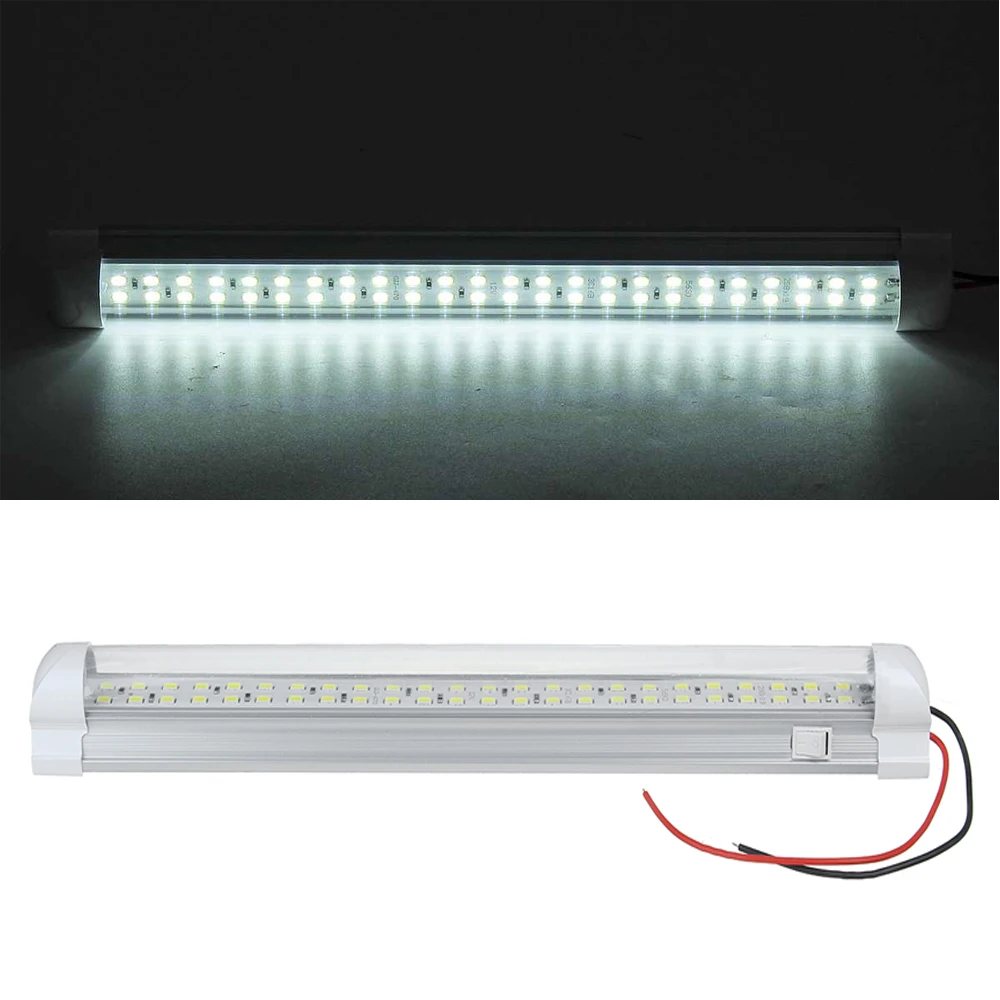 

12V 48LED Car Interior Light Strip Bar Lamp with On/Off Switch Van Bus Camper Car Trunk Lamp Led Luggage Compartment Light