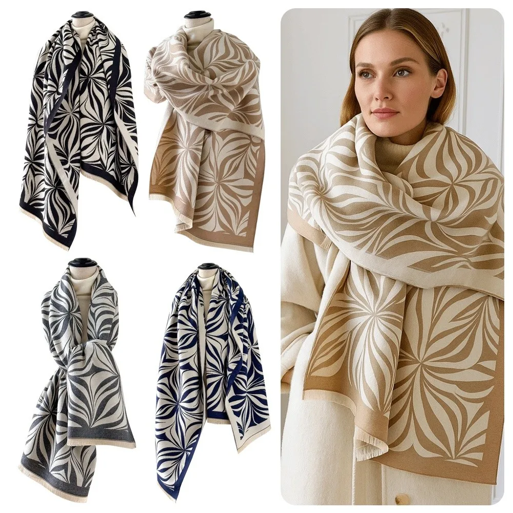 

Роскошный шарф из искусственного кашемира, универсальные толстые жаккардовые шали, ветрозащитные теплые шали из пашмины