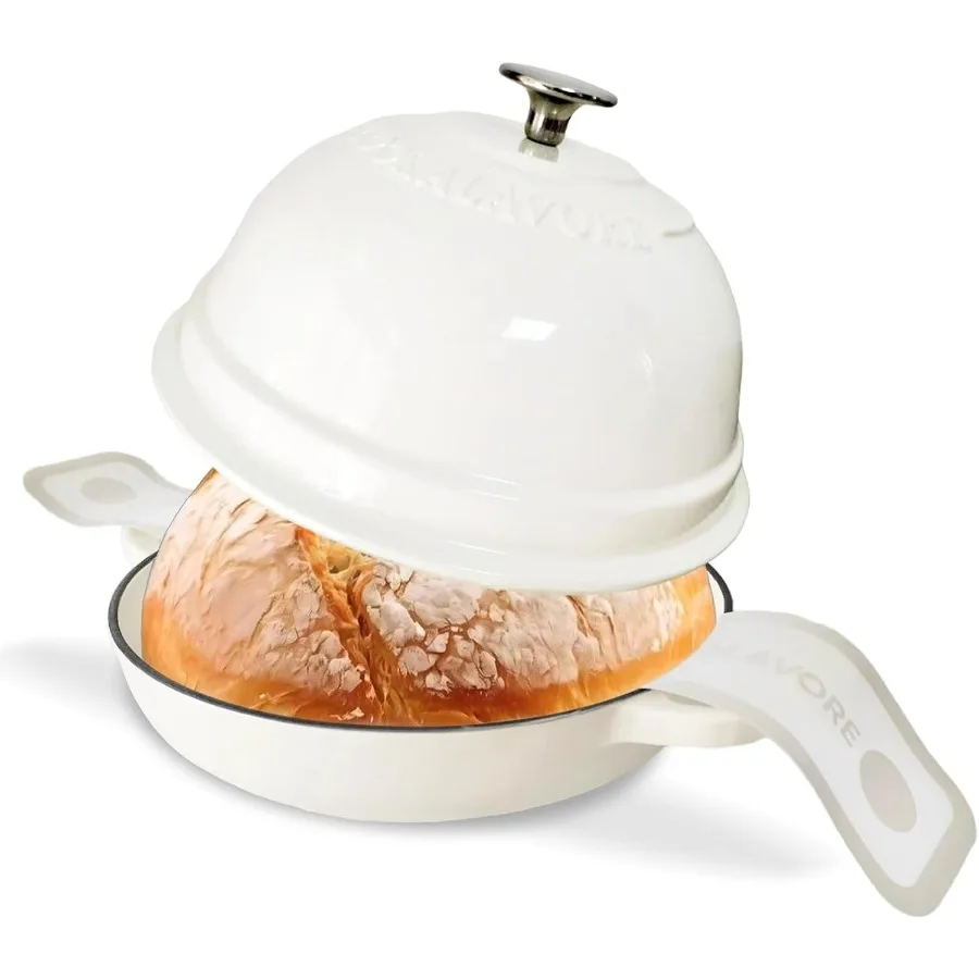 

Dutch Oven for Bread Baking6 Quart Enamel Bread Oven for Sourdough 10.5Bread Oven with Lid Bread Pans for Homemade Bread White