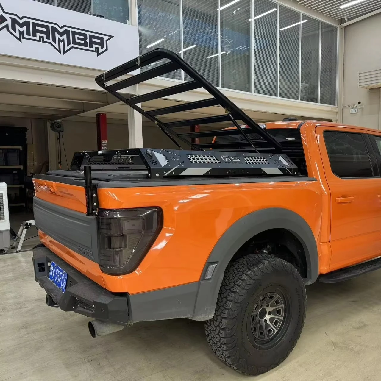 Truck Accessories Aluminum Alloy Flat Roof Rack Roll Bar Platform Rear Rollbar for  F150 Ranger Tacoma Tundra Hilux