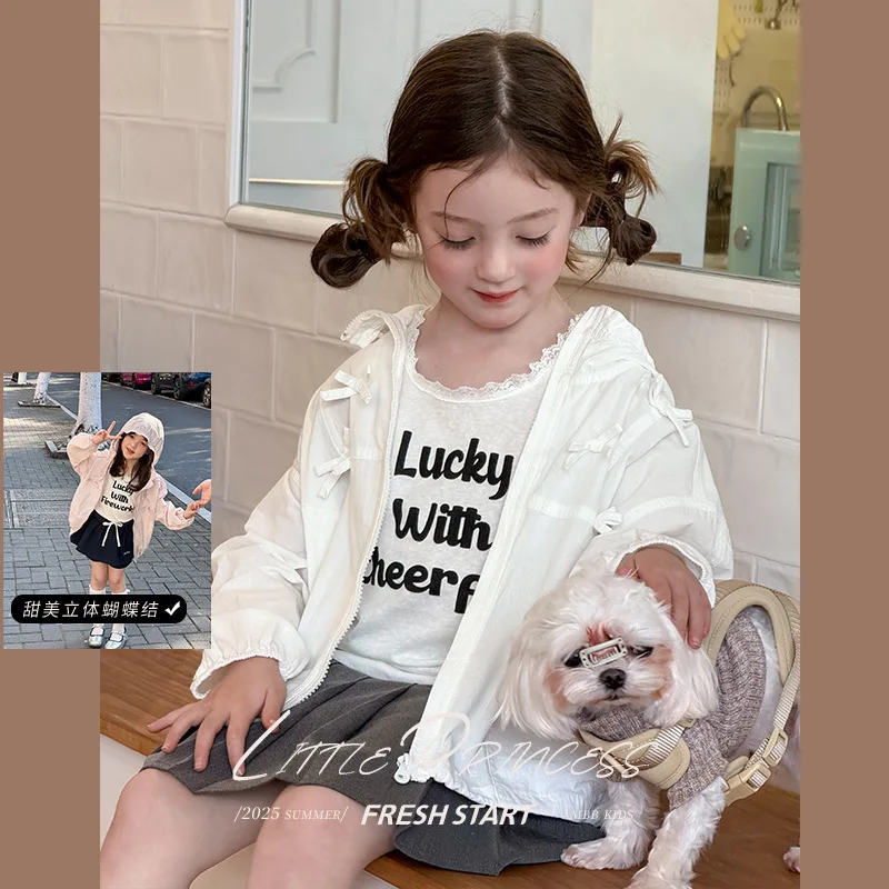 

Sunscreen coat Summer thin fashion cute sweet bow solid color casual all-match sunscreen coat trendy