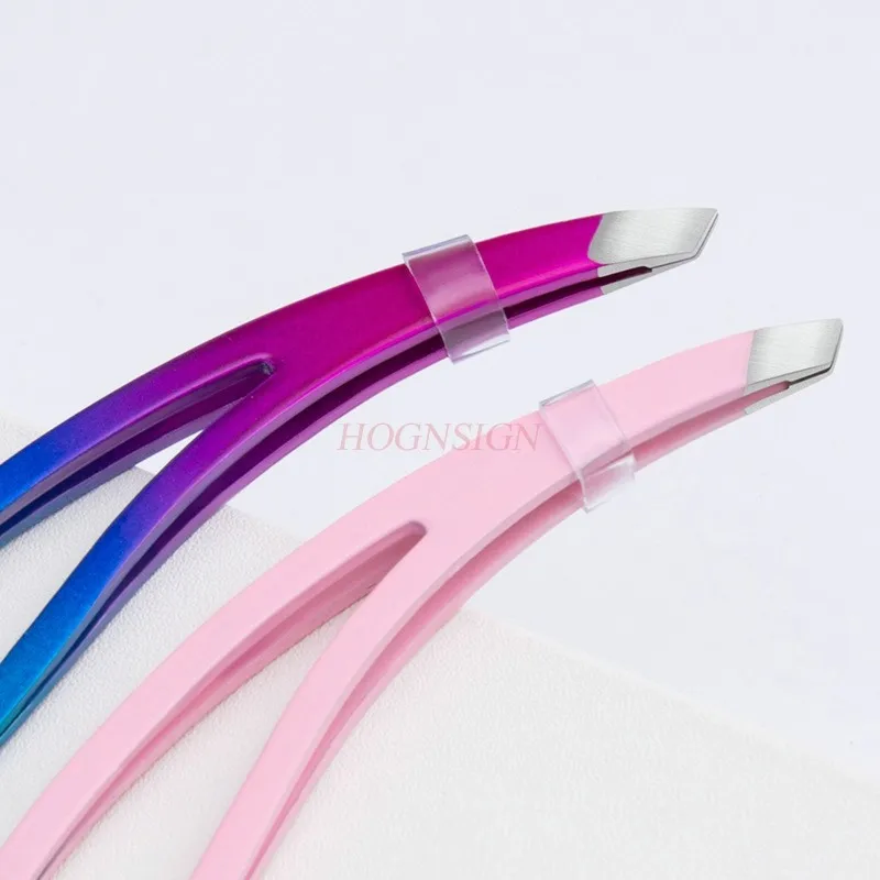 眉毛クリップ、脱毛クリップ、メイク道具の修理用のまっすぐな眉毛クリップと斜めの眉毛クリップを備えたステンレス製ピンセット