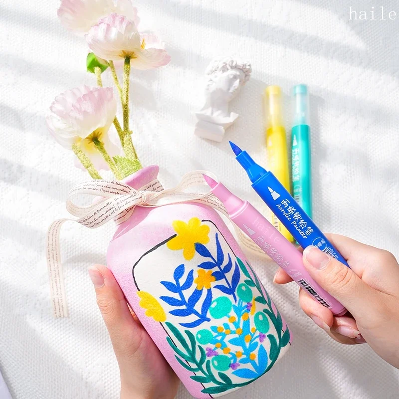 Acrylic Paint Pens Acrylic Soft Brush Marker Pens,for Fabric,Anime Painting DIY Art Graffiti Markers Child Art Supplies