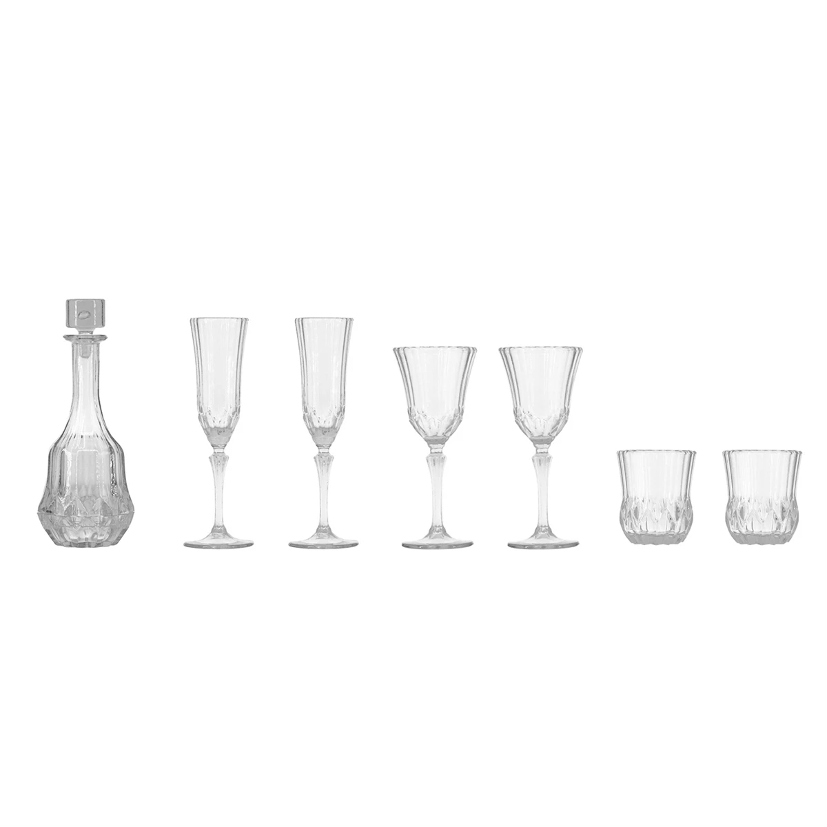 

1:6 Doll House Mini Model Furniture Sophisticated Wine Glass/Carved Wine Bottle/Wine Seven-Piece Set,White