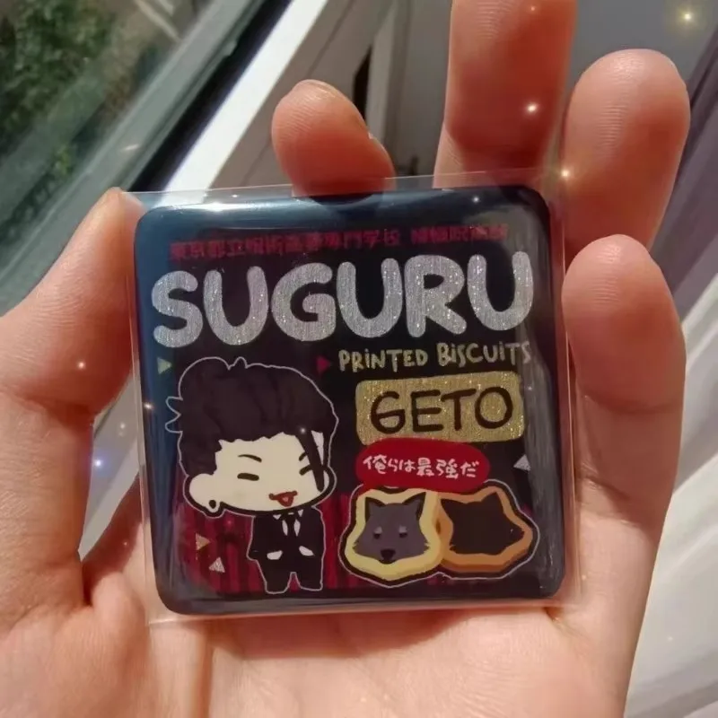 Anime Jujutsu Kaisen Gojo Satoru Geto Suguru Square Badge School Bag Backpack Pin Cute Cartoon Brooch Accessory