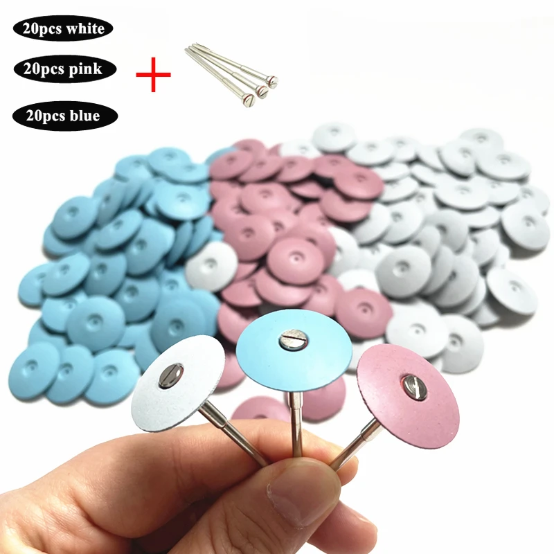 

60PCS Dental Lab Silicon Rubber Polisher Coarse /Medium /Fine Dental Silicon Rubber Point 22mm Dental Silicon Rubber Wheel