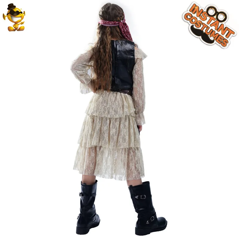 تنورة قرصان مكشكشة للفتيات من loween، أزياء أداء مسرح القراصنة للفتيات، ملابس أداء المسرح