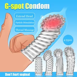 2020 New G Point Stimulation Finger Sleeves Clitoris Massage Sex Toys For Woman Gay Penis Sleeve Sex Delay Reusable Condom