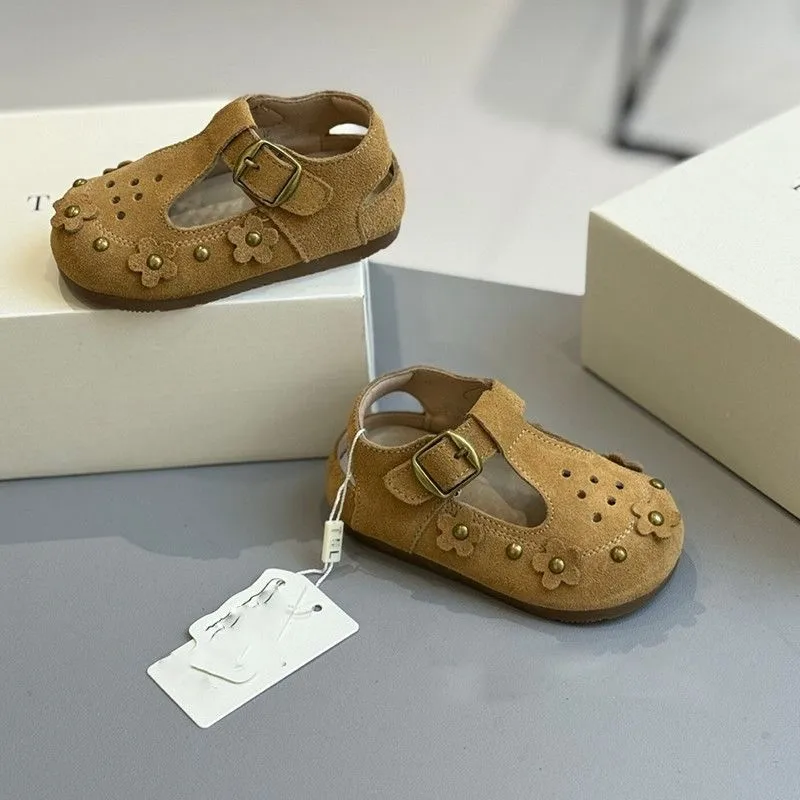 Kinder Prinzessinnen-Sandalen Süße Einfache Blumen Mädchen Freizeitsandalen T-Riemen Trendy 2026 Sommer Neue Kinder-Modeschuhe Weiche Sohle – Detail 6