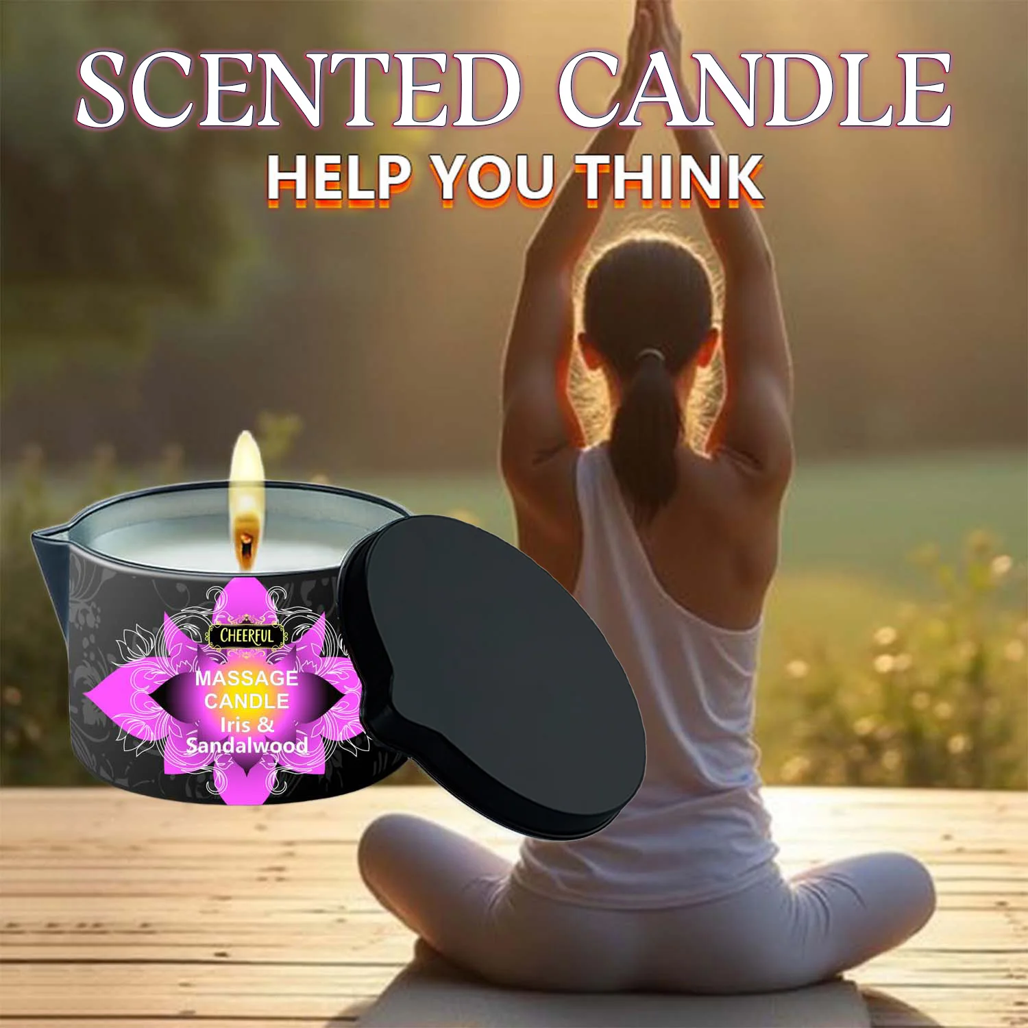 1 قطعة شمعة زيت أساسي للتدليك شمعة معطرة ، شمعة حديدية مبتكرة مضادة للحرق ، هدية مثالية للعائلة والأصدقاء