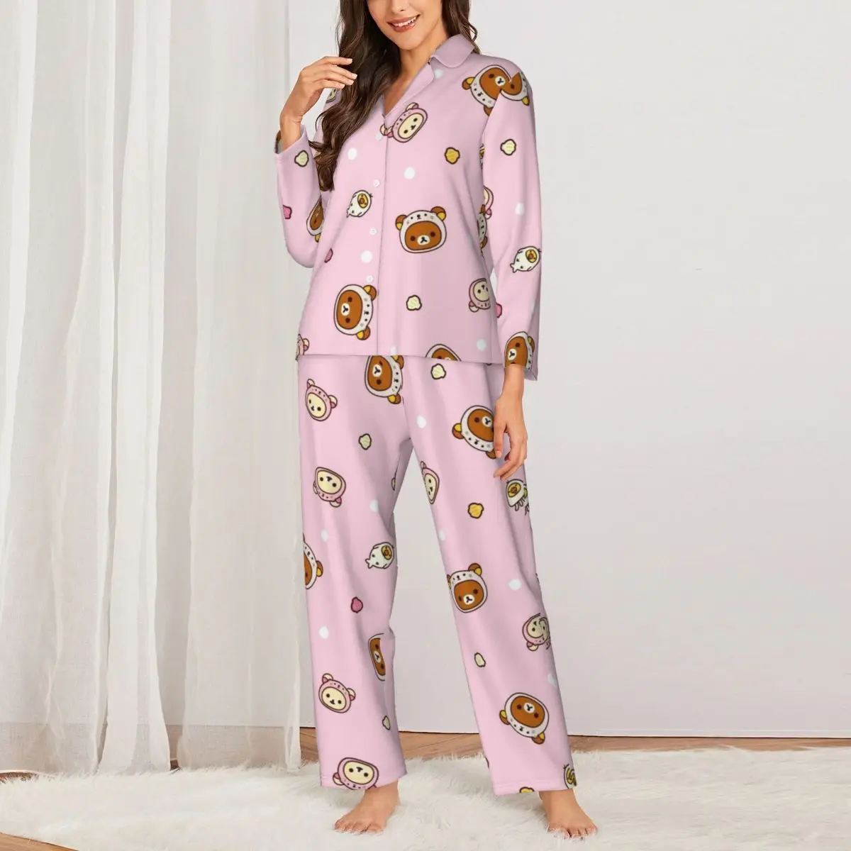 Rilakkuma Women Pajamas 2 Pieces Set Loungewear pyjama pour femme