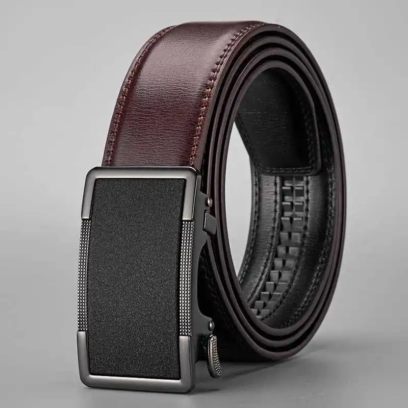 Belt men's popular item, automatic two-layer cowhide car thread waistband, high-end pants belt