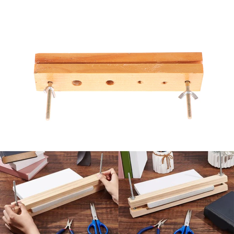 

Wooden Binding Machine Hole Punch Clipboard Large Book Press Flat Paper Press Home School Office DIY For Binding