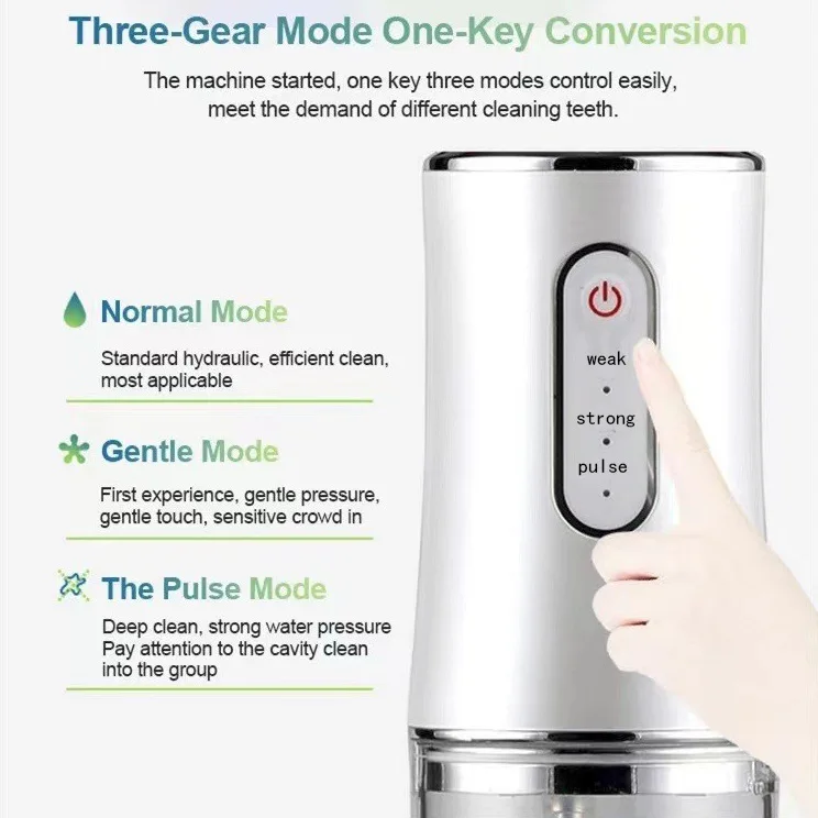 Dental Water Flosser Oral Irrigator Portable USB Water Jet with 4 Tips for Teeth Cleaning Gum Care Mouth Rinse gallery 4