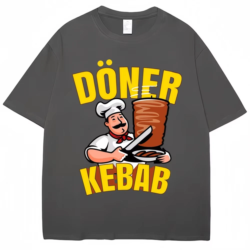 Funny Doner Kebab Graphic T-shirts Men Women Fashion Vintage T Shirt Oversized Cotton Casual Harajuku T Shirts Streetwear Gifts