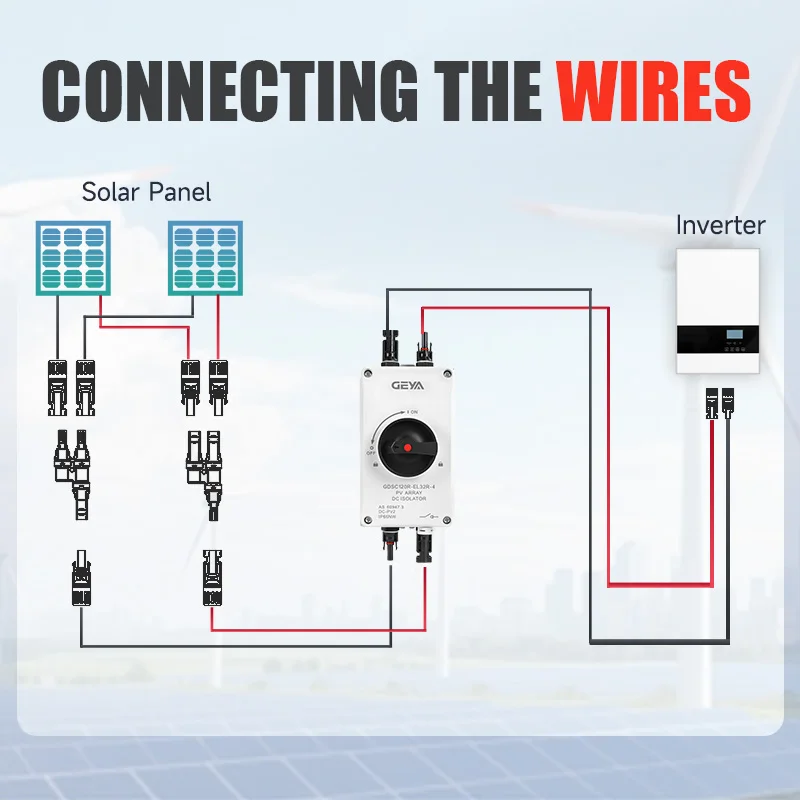 32A DC1200V Solar Disconnect Switch Isolator Switch with IP66 Waterproof Enclosure PV Panel Disconnect On-Off for Solar Systems