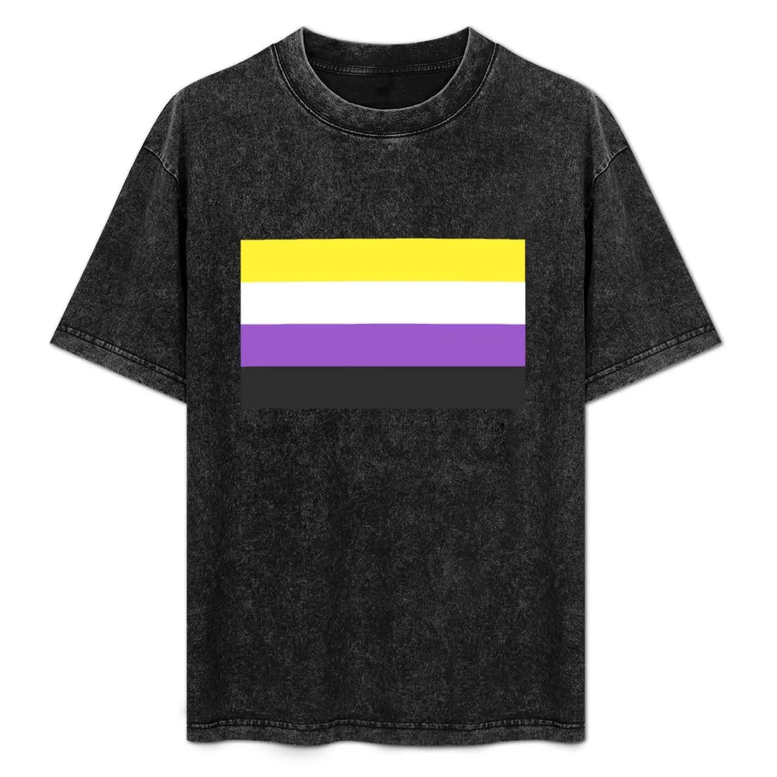 

Seamless Repeating Non-Binary Pride Flag Pattern T-Shirt Soft Stretch Short Sleeve Top