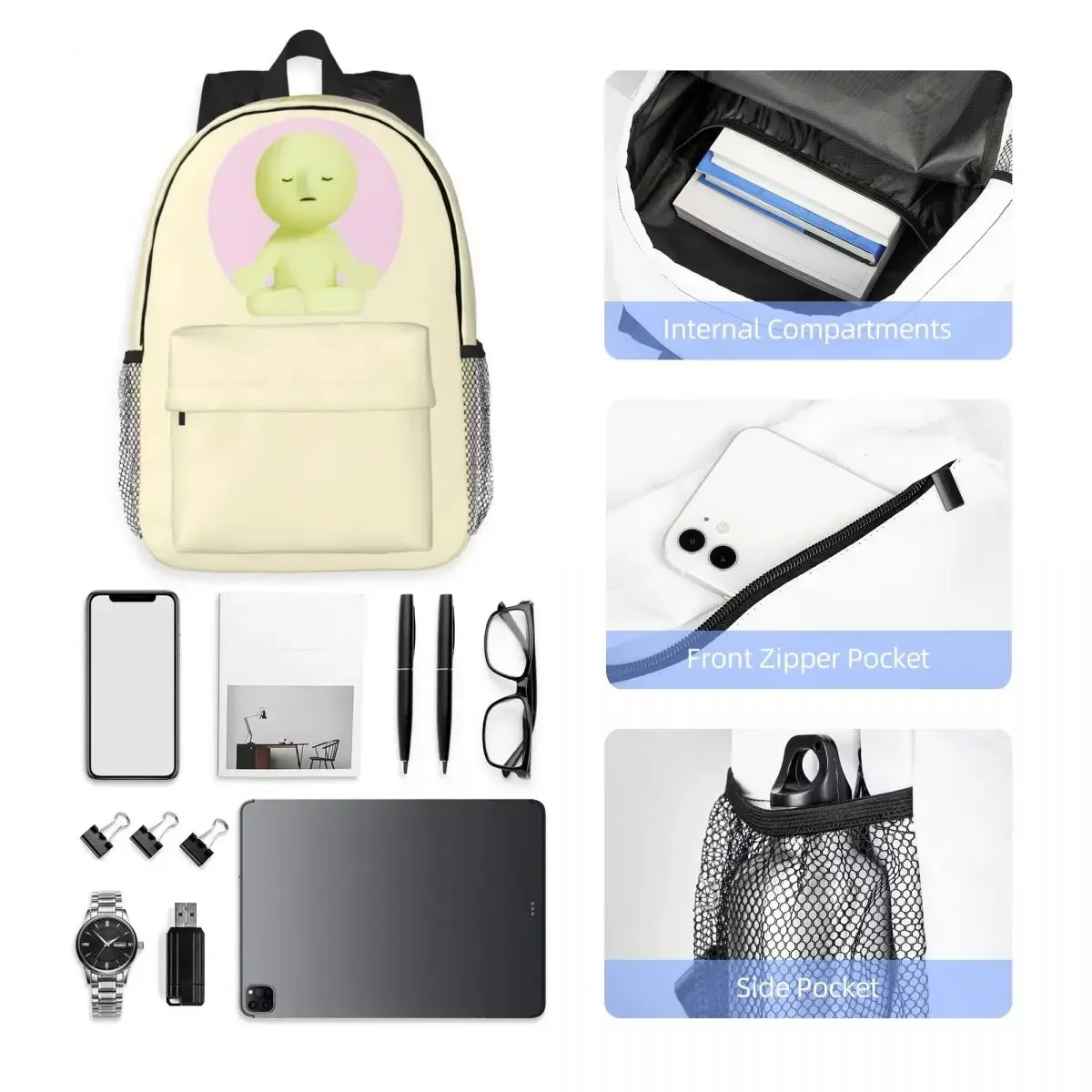 حقيبة ظهر Smiski رائجة البيع Daypack سعة كبيرة للأولاد والبنات حقيبة كتب حقائب كتف للرجال والنساء حقيبة مدرسية للأطفال