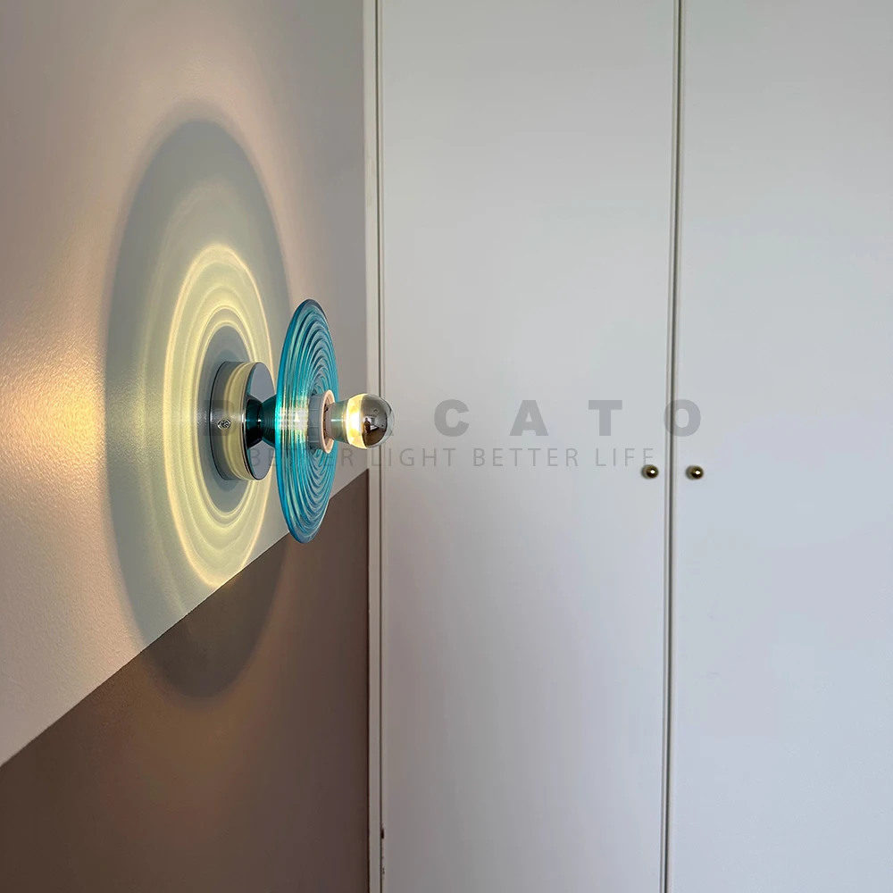 Waterrimpel glazen wandlamp on - Home Bathroom Lighting Design recensie en prijs