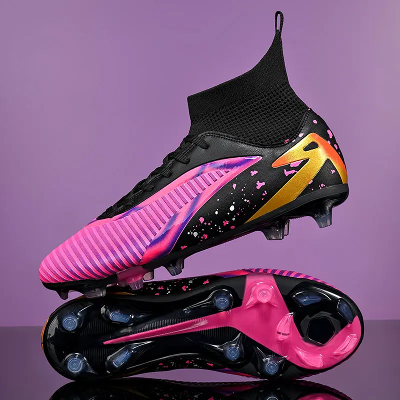 

Quality Breathable Socks Football Shoes Trainers Man Woman Professional Soccer Sneakers Men Trendy Long Spikes Futsal Cleats Men