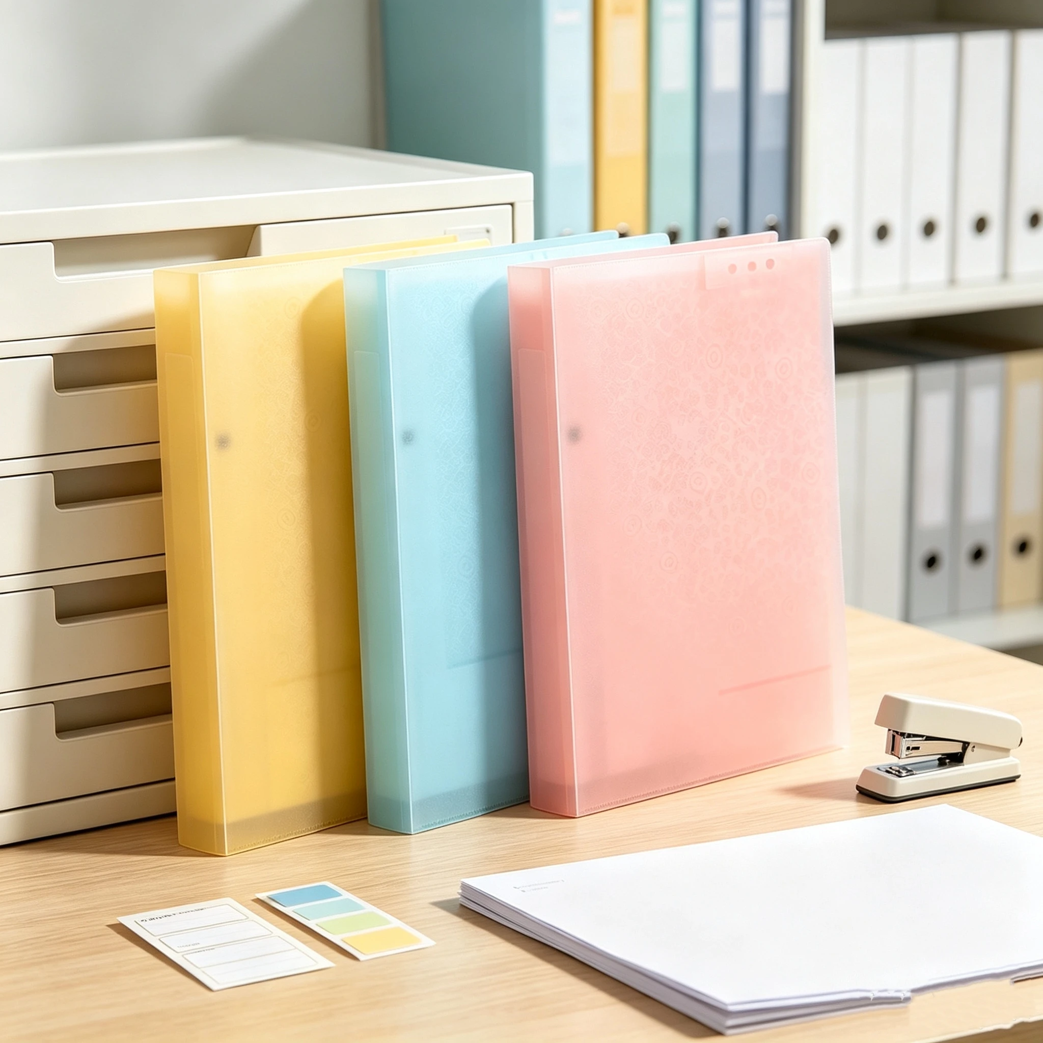 Multi-Pocket File Folder Document Holders A4 Plastic Folders with Pockets Aesthetic File Folder with Business Card Slot Colorful