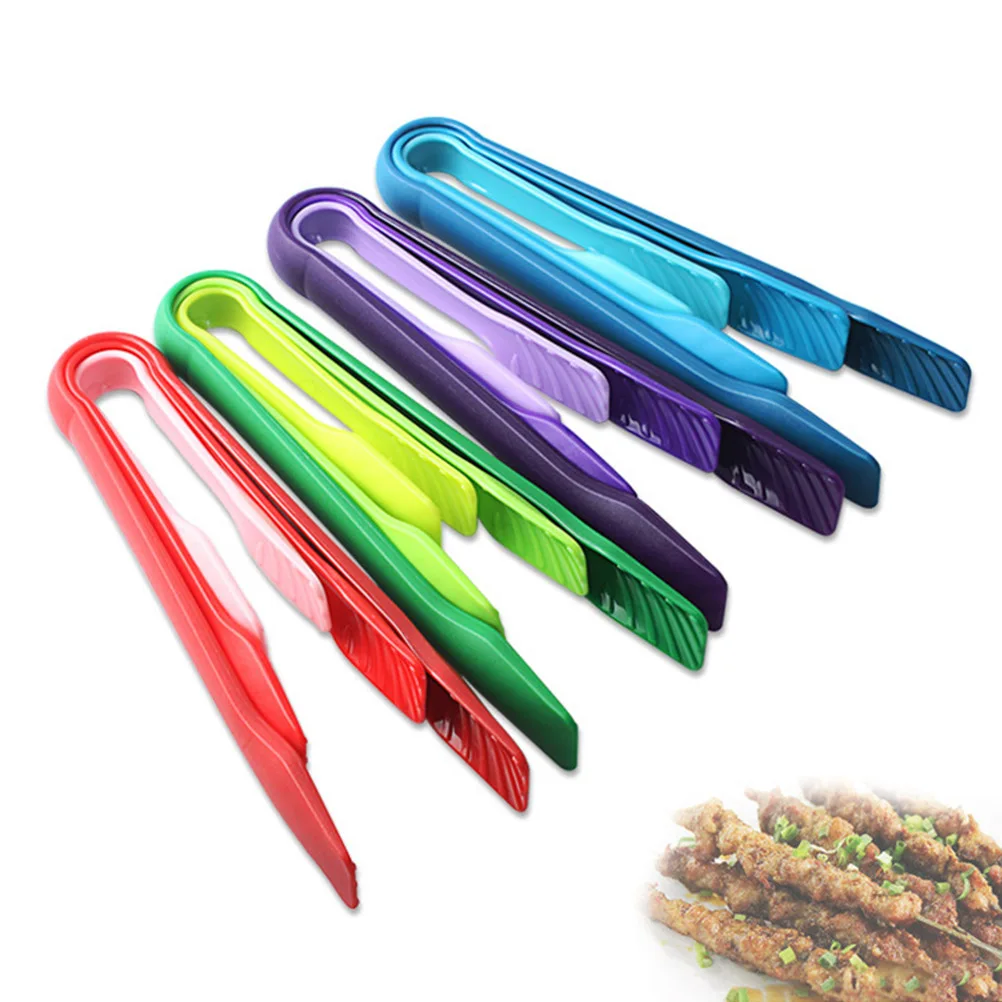 

3pcs Food Serving Tongs Set Plastic Salad Tongs Multifunctional Bread Cake Dessert Picker Clamp Kitchen Accessories For Bar