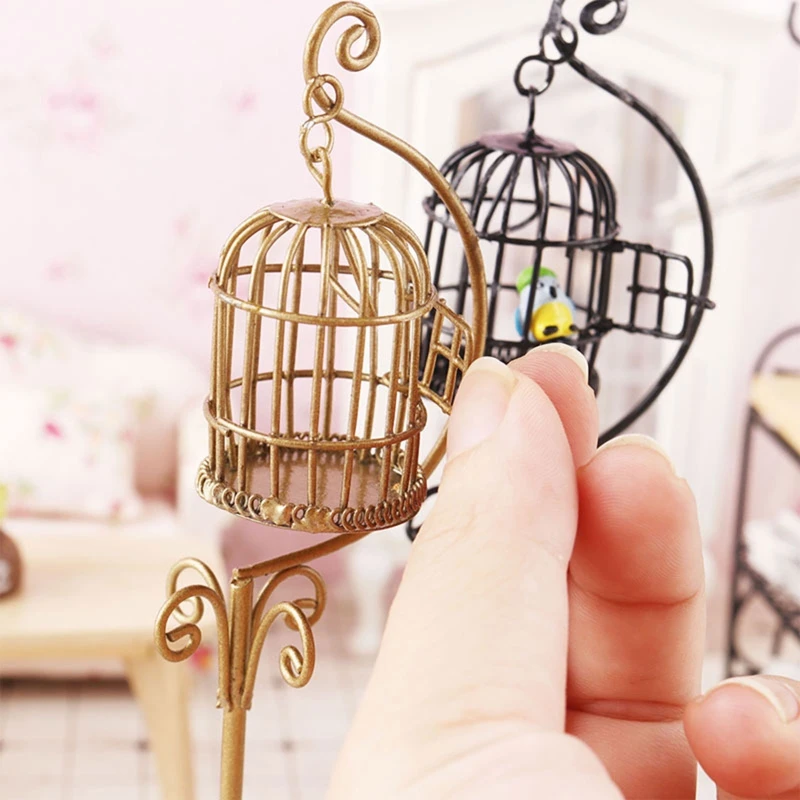 Mini Metal Bird Cage Model Micro Landscape DIY Birdcage Ornament Crafts DropShipping